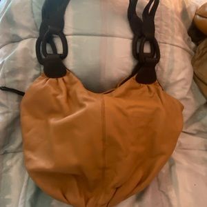 Brown and tan Allison Scott purse